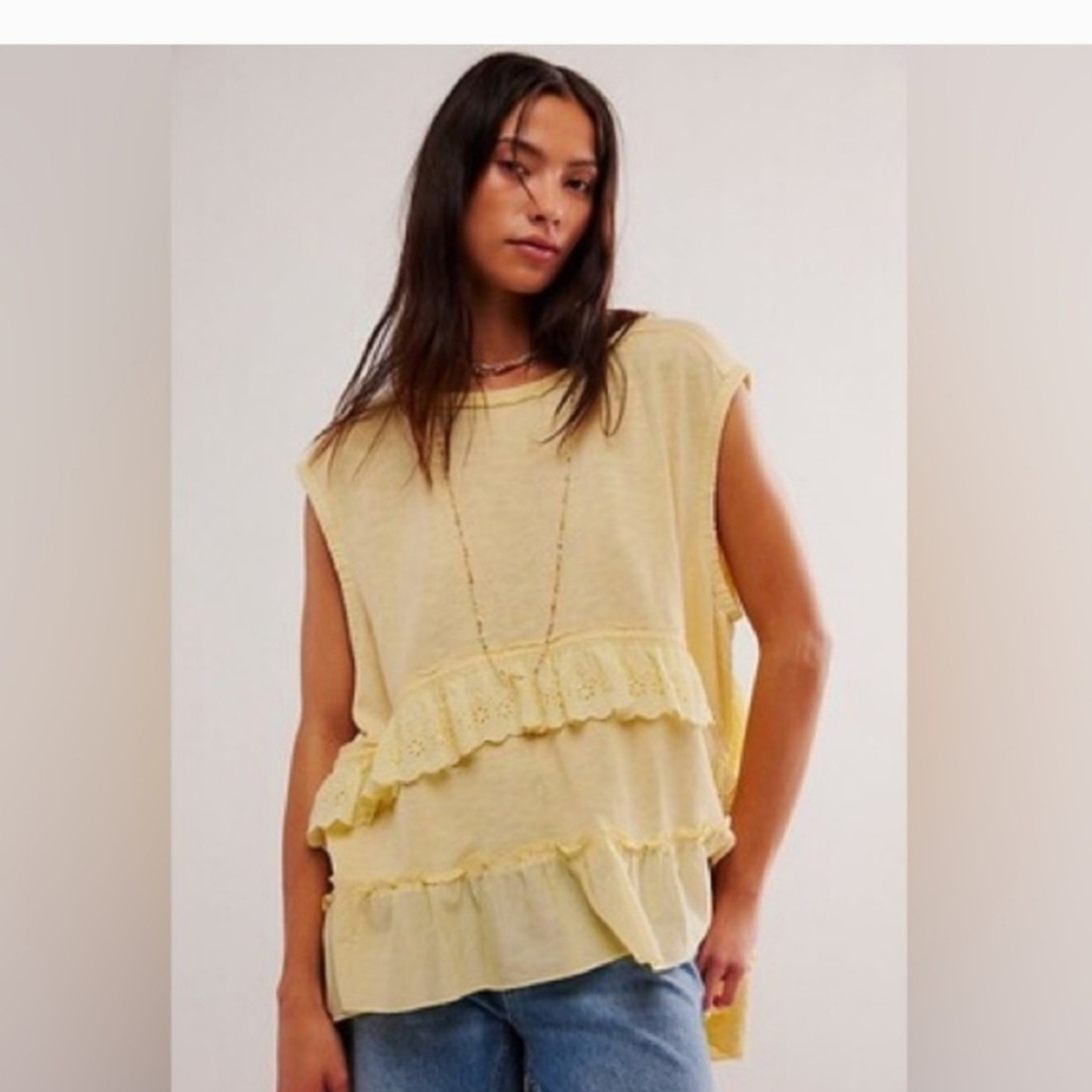 FREE PEOPLE CLAIRE TEE - Picture 2 of 7